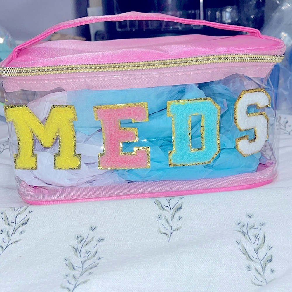 Fun Pink Colorful Meds Bag NWT